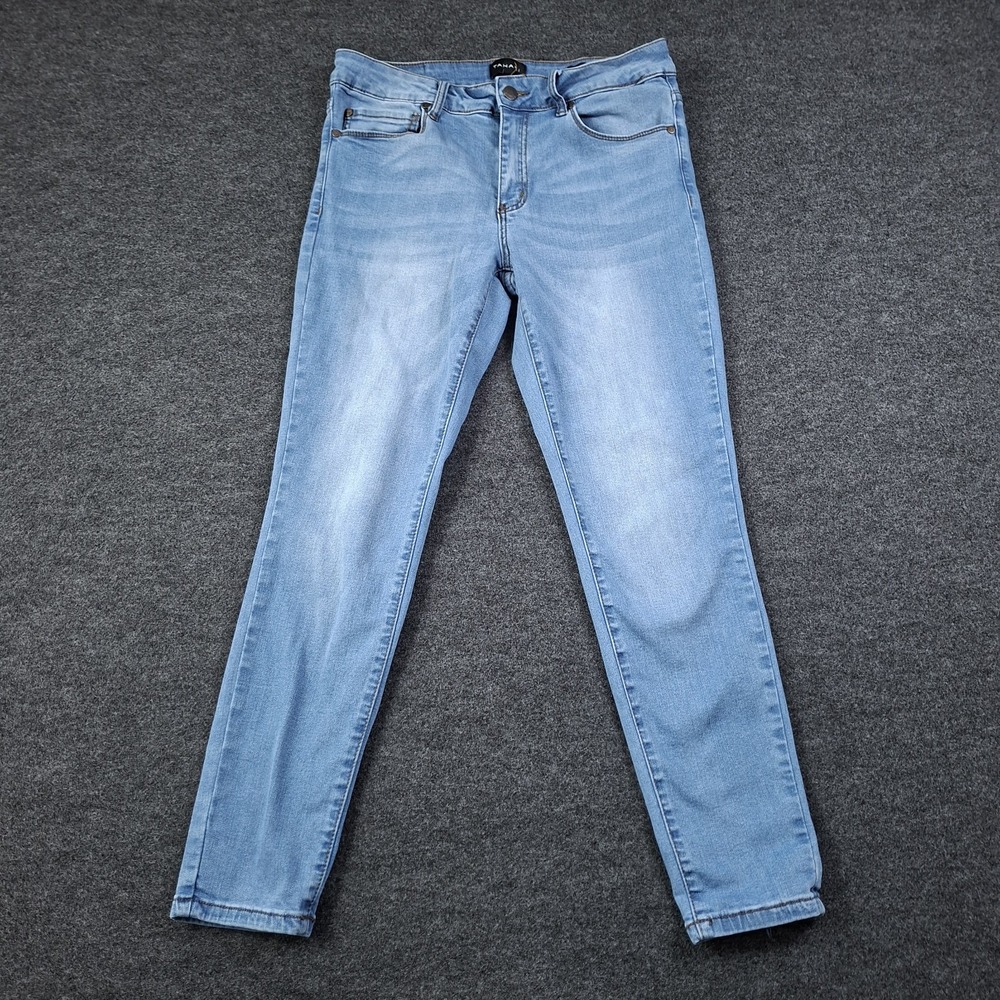 TAHARI Jeans sz 8 29x27 Blue Stretch Denim Classic Skinny Kelly Ankle Light Wash